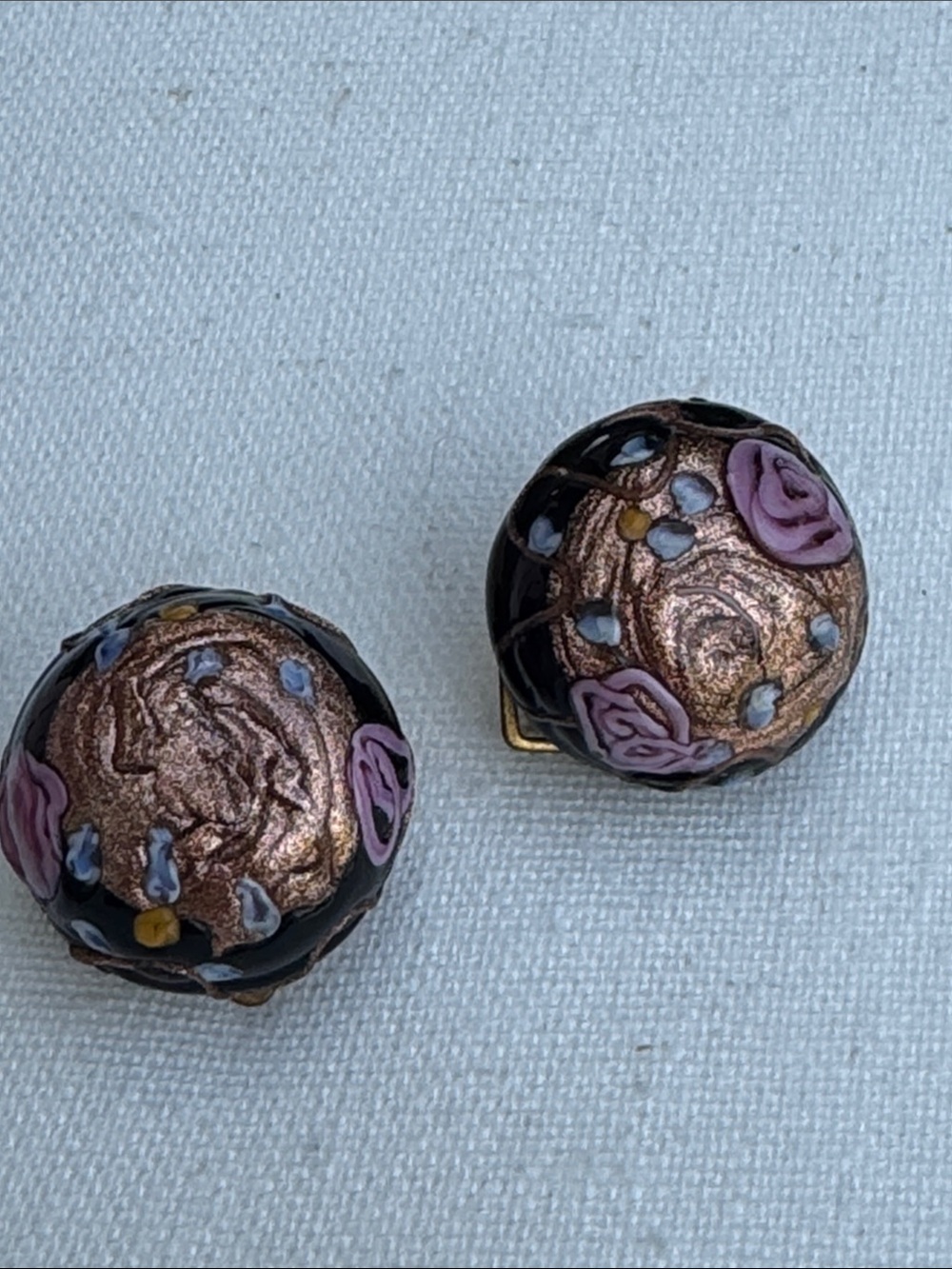 Vintage Murano Wedding cake clip on earrings - Italy